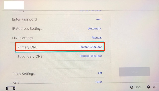 dns codes for nintendo switch