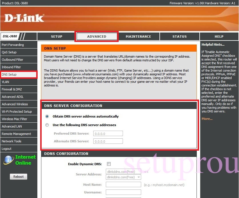 DSL3680-DNSPage